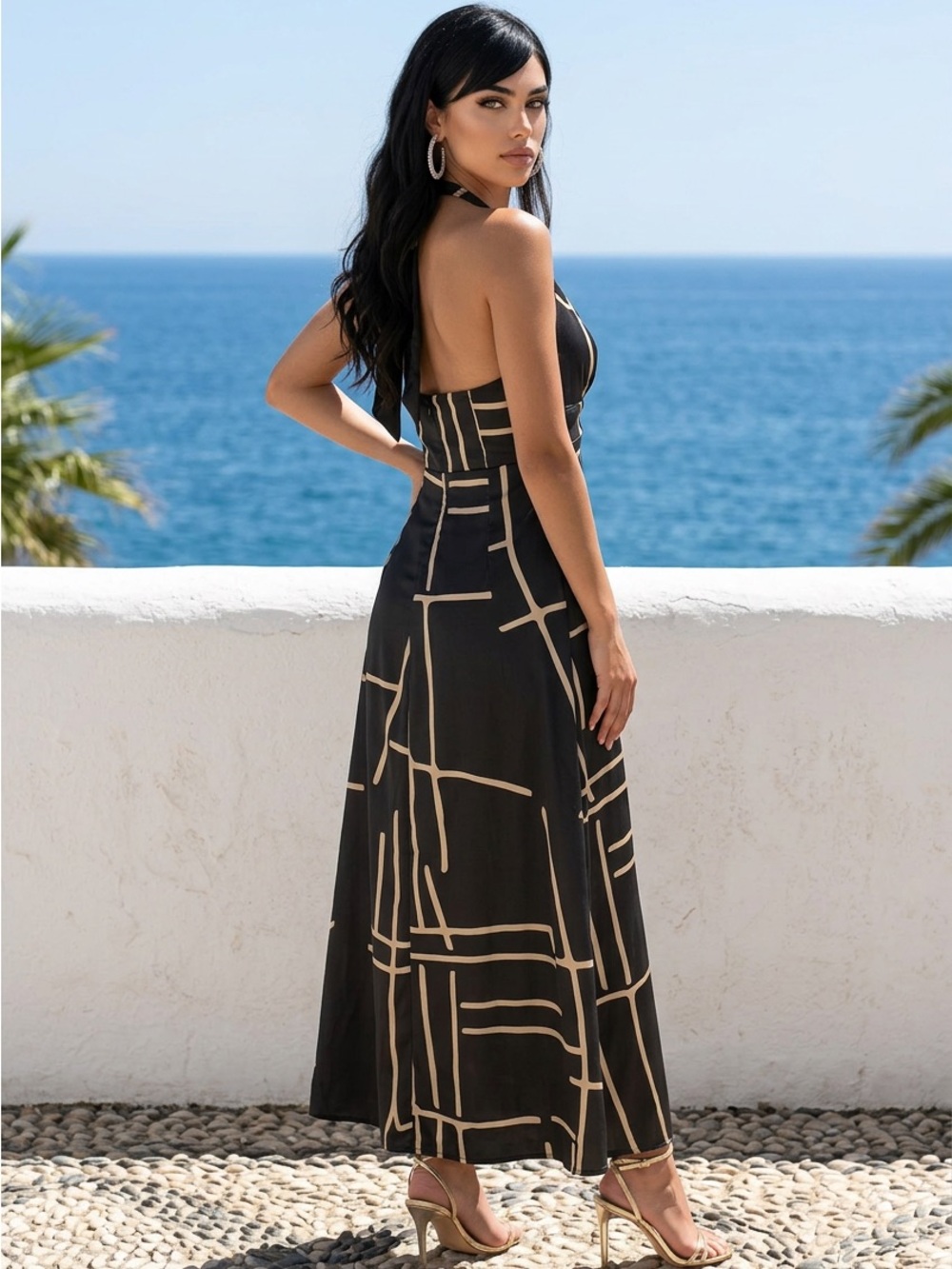 Banana Republic Brown Petite Halter Dress Size 12 - Picture 2 of 3